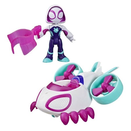 Véhicule Hélico de Ghost-Spider avec figurine de 7,5 cm et accessoi