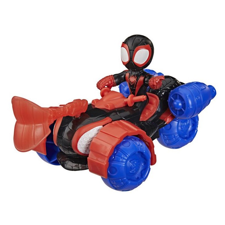 Spidey Véhicule Techno-Quad et figurine Miles « Spin » Morales de 7,5 cm et accessoire, des 3 ans, Marvel Spidey et ses A Spidey Véhicule Techno-Quad et figurine Miles « Spin » Morales de 7,5 cm et accessoire, des 3 ans, Marvel Spidey et ses A
