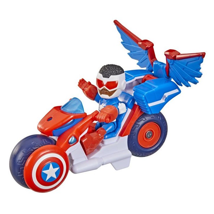 Figurine Captain America : Sam Wilson de 7,5 cm et véhicule Super Moto, Jouets de Super-héros, des 3 ans, Iron Man et Ses Amis Figurine Captain America : Sam Wilson de 7,5 cm et véhicule Super Moto, Jouets de Super-héros, des 3 ans, Iron Man et Ses Amis