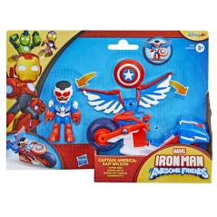 Figurine Captain America : Sam Wilson de 7,5 cm et véhicule Super Mot