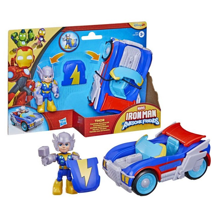 Figurine Thor de 7,5 cm et véhicule Foudremobile, Jouets de Super-héros, des 3 ans, Iron Man et Ses Amis Extraordinaires Marve Figurine Thor de 7,5 cm et véhicule Foudremobile, Jouets de Super-héros, des 3 ans, Iron Man et Ses Amis Extraordinaires Marve