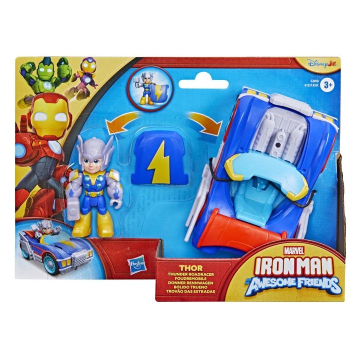 Figurine Thor de 7,5 cm et véhicule Foudremobile, Jouets de Super-héros, des 3 ans, Iron Man et Ses Amis Extraordinaires Marve Figurine Thor de 7,5 cm et véhicule Foudremobile, Jouets de Super-héros, des 3 ans, Iron Man et Ses Amis Extraordinaires Marve