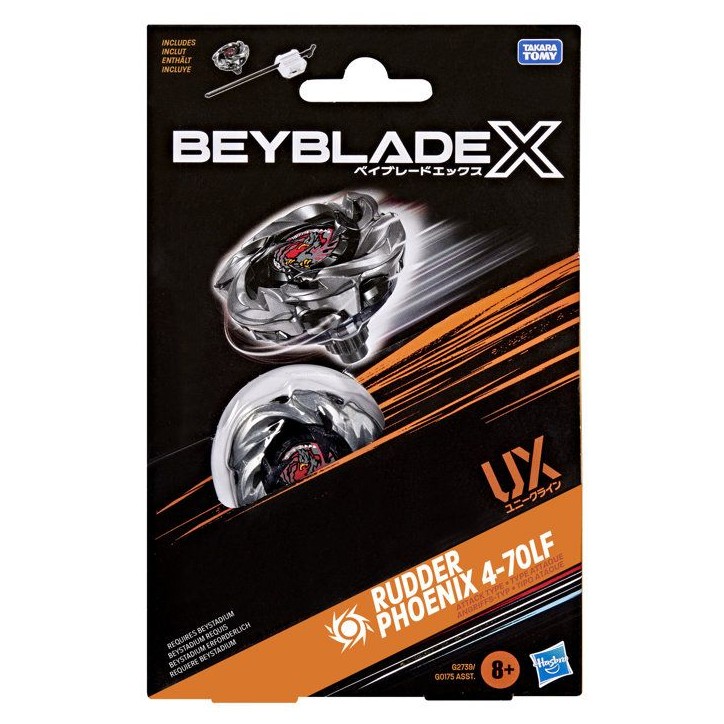 Beyblade X Starter Pack Rudder Phoenix 4-70LF UX, toupie Takara Tomy de type attaque avec lanceur, toupies de compétition, des Beyblade X Starter Pack Rudder Phoenix 4-70LF UX, toupie Takara Tomy de type attaque avec lanceur, toupies de compétition, des