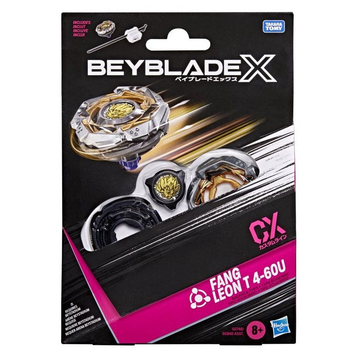 Beyblade X Starter Pack Fang Leon T 4-60U CX, toupie Takara Tomy de type équilibre, toupies de compétition, des 8 ans Beyblade X Starter Pack Fang Leon T 4-60U CX, toupie Takara Tomy de type équilibre, toupies de compétition, des 8 ans