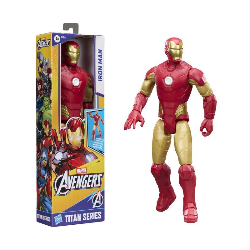 Figurine Iron Man 30 cm, Titan Series, 11 points d'articulation, joue
