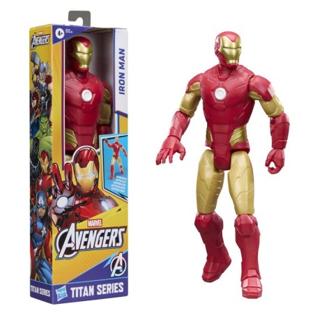 Figurine Iron Man 30 cm, Titan Series, 11 points d'articulation, joue
