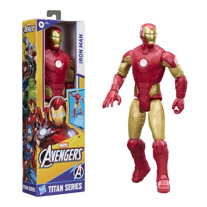 Figurine Iron Man 30 cm, Titan Series, 11 points d'articulation, jouets de super-héros pour enfants, Marvel Avengers, des 4 an Figurine Iron Man 30 cm, Titan Series, 11 points d'articulation, jouets de super-héros pour enfants, Marvel Avengers, des 4 an