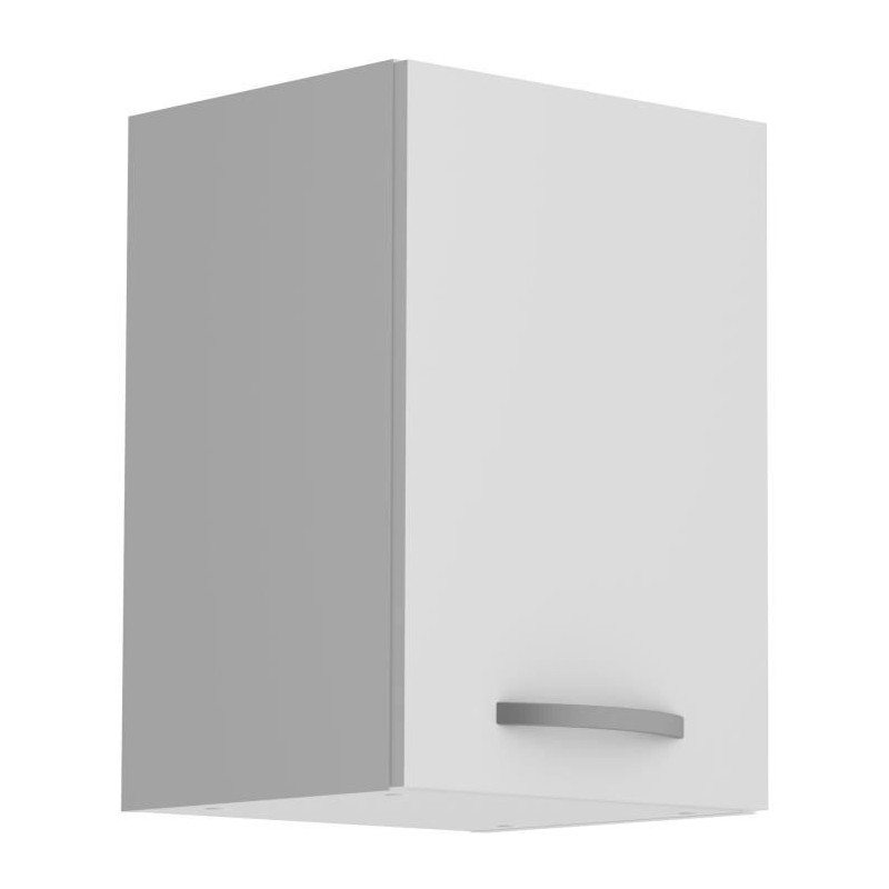 Meuble haut de cuisine OSLO - Blanc mat - 1 porte + tablette - L 40 x Meuble haut de cuisine OSLO - Blanc mat - 1 porte + tablette - L 40 x