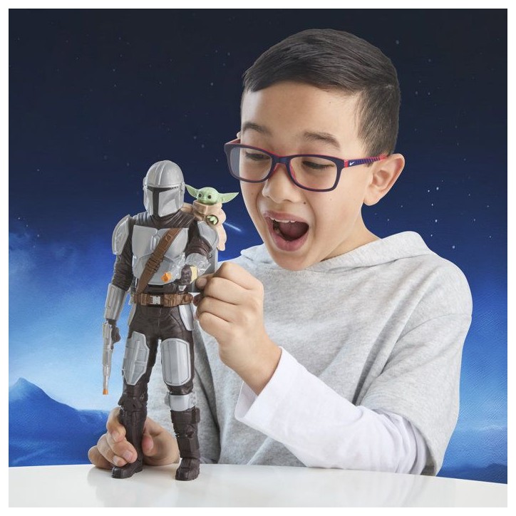 Figurine Mandalorien de 28 cm avec effets sonores, jouets interactifs Star Wars The Mandalorian & Grogu, des 4 ans Figurine Mandalorien de 28 cm avec effets sonores, jouets interactifs Star Wars The Mandalorian & Grogu, des 4 ans