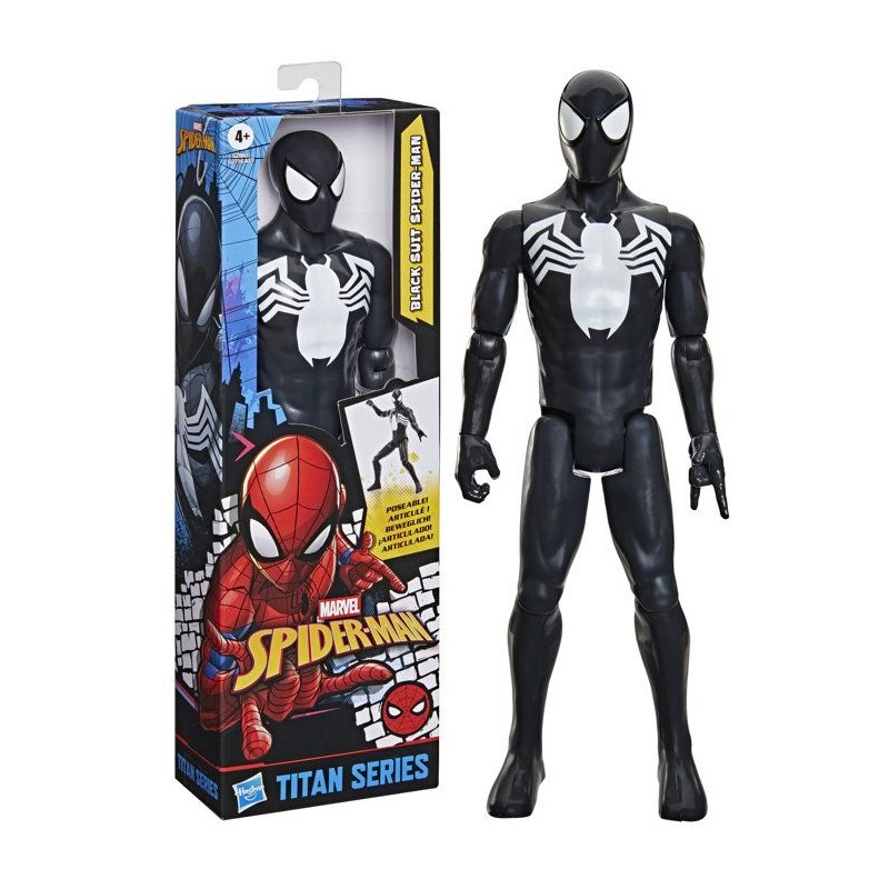 Figurine Spider-Man en costume noir 30 cm deluxe, Titan Series, jouet
