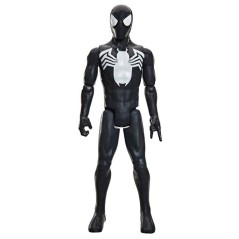 Figurine Spider-Man en costume noir 30 cm deluxe, Titan Series, jouets de super-héros pour enfants, Marvel Spider-Man, des 4 