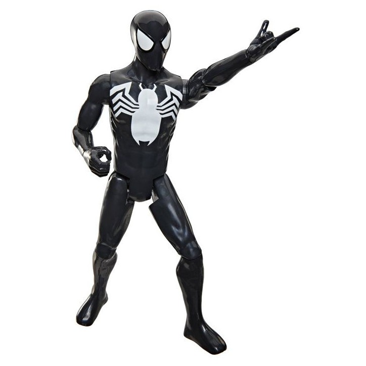 Figurine Spider-Man en costume noir 30 cm deluxe, Titan Series, jouets de super-héros pour enfants, Marvel Spider-Man, des 4 Figurine Spider-Man en costume noir 30 cm deluxe, Titan Series, jouets de super-héros pour enfants, Marvel Spider-Man, des 4