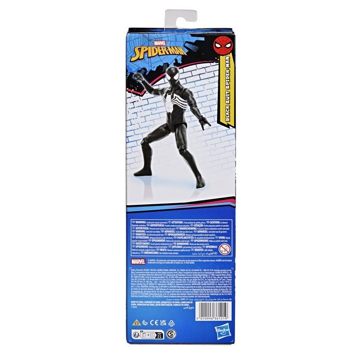 Figurine Spider-Man en costume noir 30 cm deluxe, Titan Series, jouets de super-héros pour enfants, Marvel Spider-Man, des 4 Figurine Spider-Man en costume noir 30 cm deluxe, Titan Series, jouets de super-héros pour enfants, Marvel Spider-Man, des 4