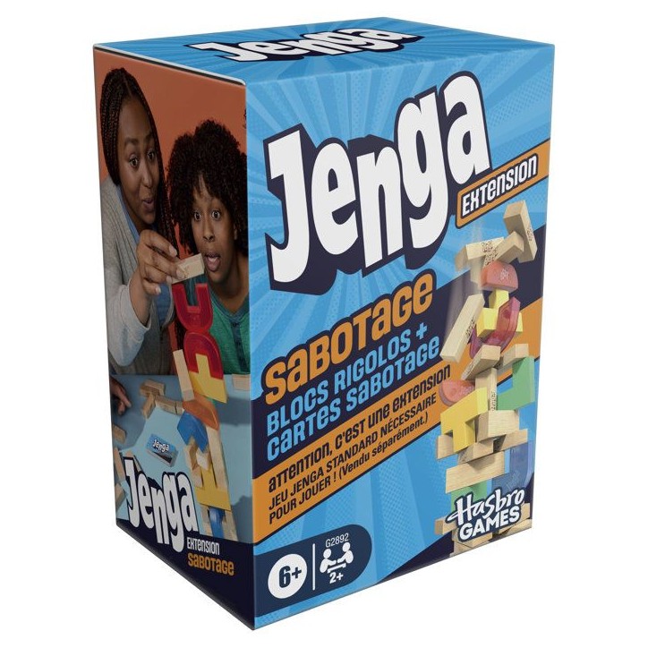 Jenga Sabotage pack d'extension, Jeu d'ambiance, Hasbro Games, des 6 ans