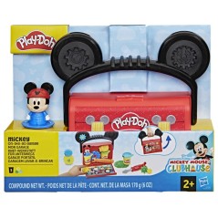 Play-Doh Disney Junior Mon Garage avec Mickey Mouse, Coffret de pâte a modeler, Loisirs créatifs, Jouets préscolaires, des 2