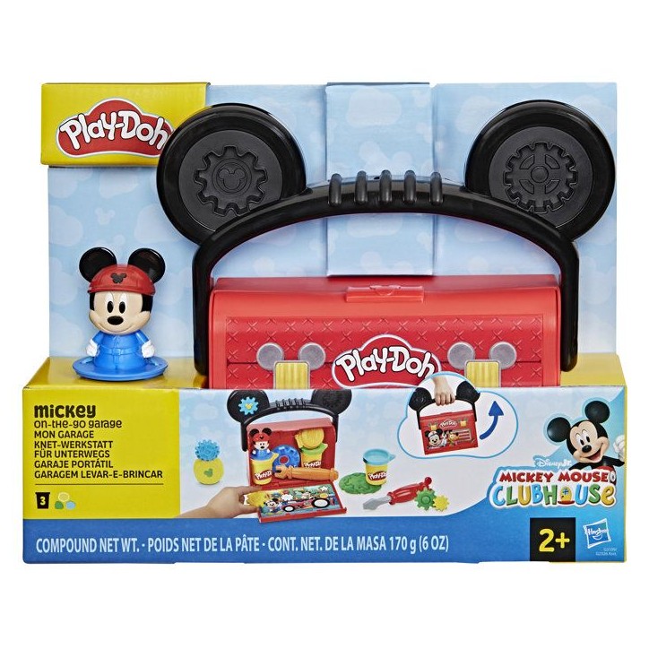 Play-Doh Disney Junior Mon Garage avec Mickey Mouse, Coffret de pâte a modeler, Loisirs créatifs, Jouets préscolaires, des 2 Play-Doh Disney Junior Mon Garage avec Mickey Mouse, Coffret de pâte a modeler, Loisirs créatifs, Jouets préscolaires, des 2