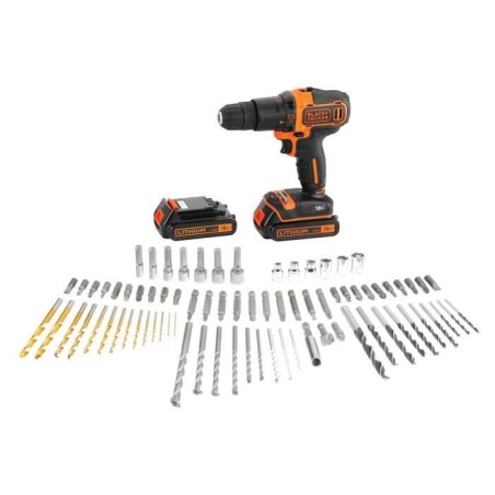 Kit perceuse a percussion sans fil - 18V - BLACK+DECKER - BDC718AS2F-Q