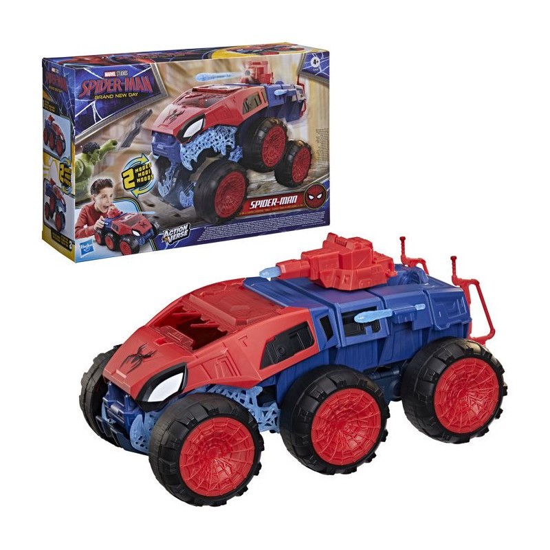 Spiderman Super tank a mâchoire 2-en-1, coffret de figurines de 11,5