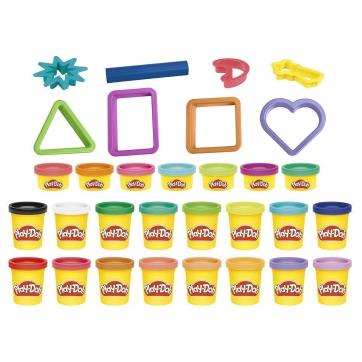 Play-Doh Coffret cadeau, pâte a modeler, 23 pots et 8 accessoires, Loisirs créatifs enfant, Classique, des 3 ans Play-Doh Coffret cadeau, pâte a modeler, 23 pots et 8 accessoires, Loisirs créatifs enfant, Classique, des 3 ans
