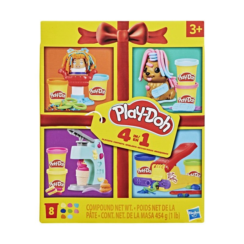 Playdoh 4 mini coffrets classiques, Coffret coiffeur, vétérinaire, g