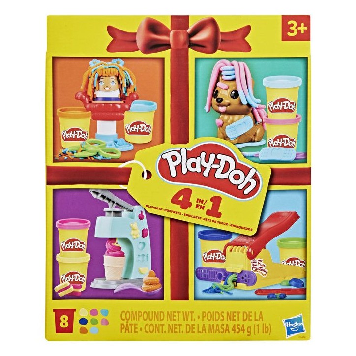 Playdoh 4 mini coffrets classiques, Coffret coiffeur, vétérinaire, glaces et Fun factory, loisirs créatifs, Classique, des 3 Playdoh 4 mini coffrets classiques, Coffret coiffeur, vétérinaire, glaces et Fun factory, loisirs créatifs, Classique, des 3