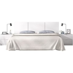 Tete de lit avec chevets intégrés - HAVANA - Blanc - 256,8 x 34,2 x