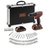 Kit perceuse visseuse sans fil - 18V - BLACK+DECKER - BDCDC18BAFC-QW -