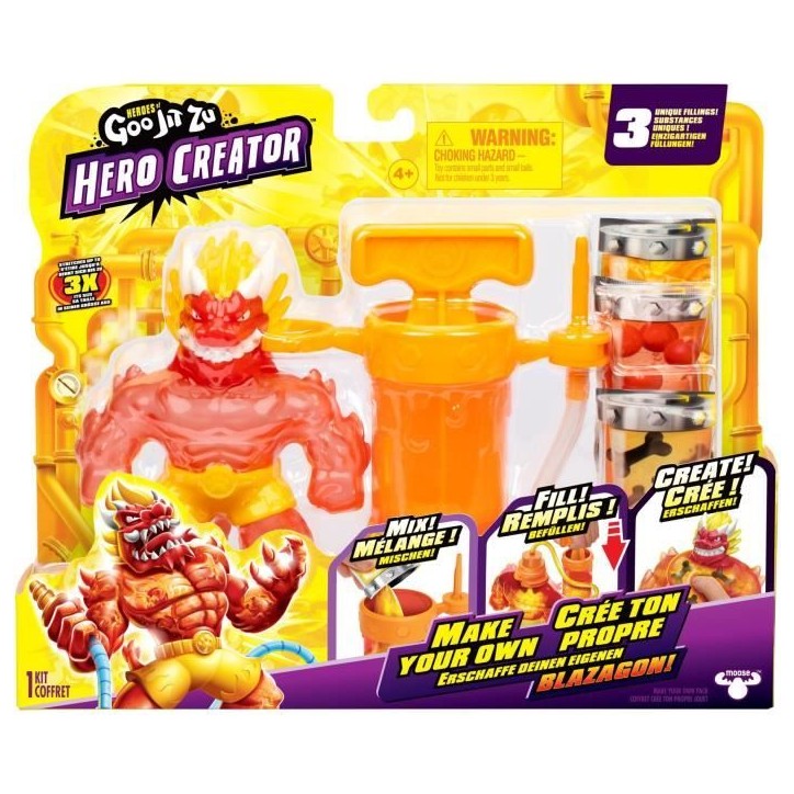 Figurine Hero Creator Blazagon 11cm - HERoeS OF GOO JIT ZU - Kit de création de texture personnalisée Figurine Hero Creator Blazagon 11cm - HERoeS OF GOO JIT ZU - Kit de création de texture personnalisée