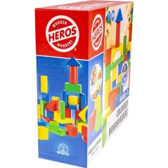HEROS - Blocs de construction en bois 100 % certifié FSC - 50 pieces
