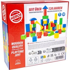 HEROS - Blocs de construction en bois 100 % certifié FSC - 50 pieces