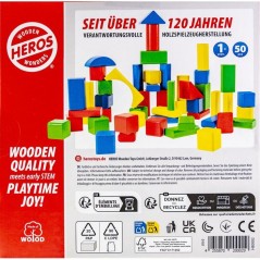 HEROS - Blocs de construction en bois 100 % certifié FSC - 50 pieces