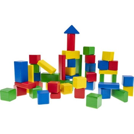 HEROS - Blocs de construction en bois colorés 100 % certifié FSC - 50 pieces - Des 1 ans