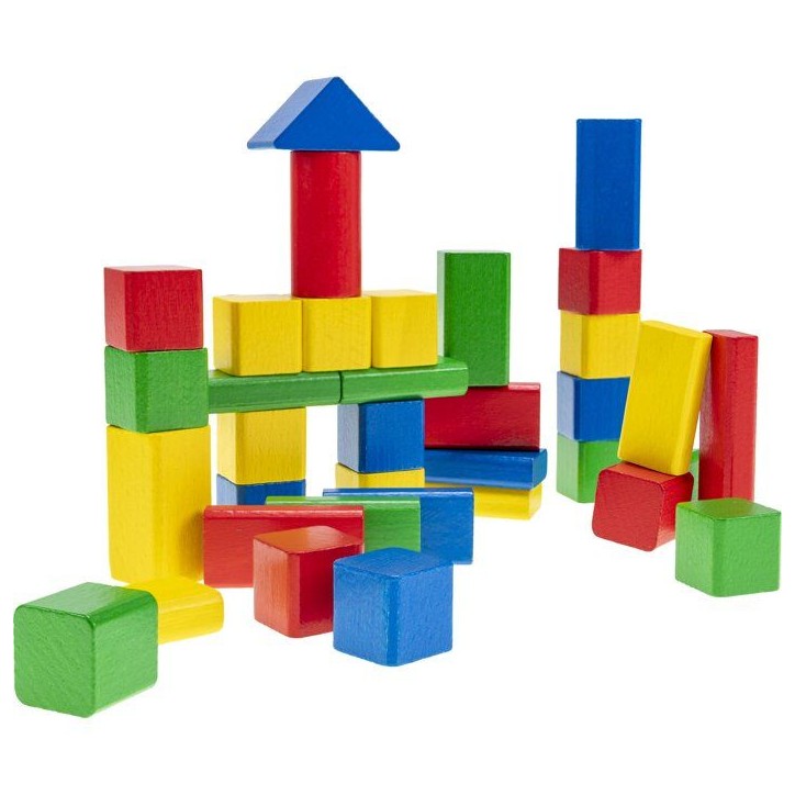HEROS - Blocs de construction en bois colorés 100 % certifié FSC - 50 pieces - Des 1 ans HEROS - Blocs de construction en bois colorés 100 % certifié FSC - 50 pieces - Des 1 ans