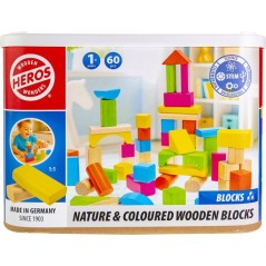 HEROS - Blocs de construction en bois colorés 100 % certifié FSC - 6