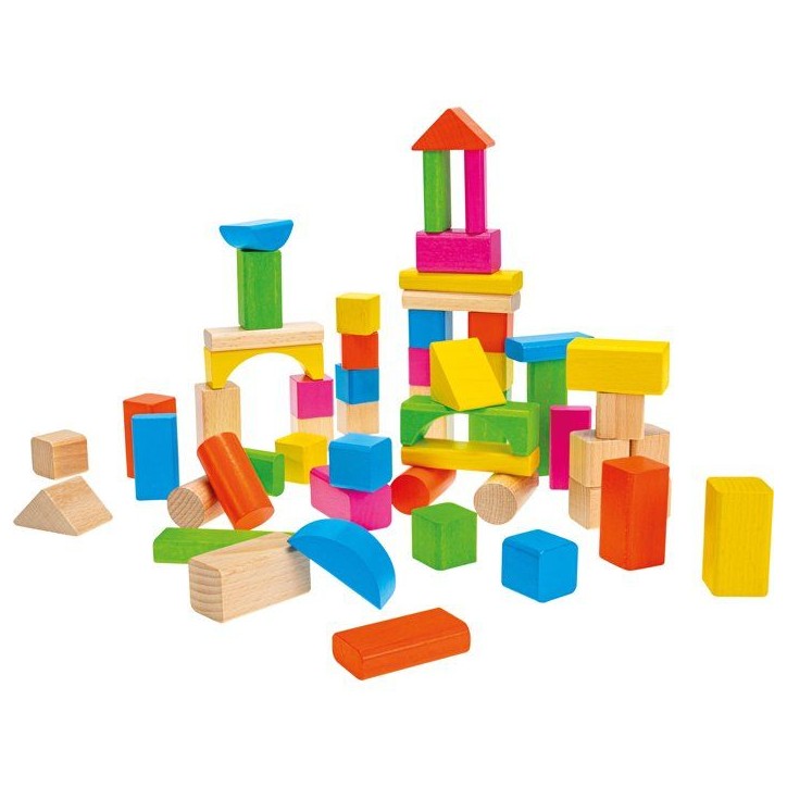 HEROS - Blocs de construction en bois colorés 100 % certifié FSC - 60 pieces - Des 1 ans HEROS - Blocs de construction en bois colorés 100 % certifié FSC - 60 pieces - Des 1 ans