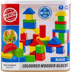 HEROS - Blocs de construction en bois 100 % certifié FSC - 100 pieces