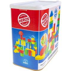 HEROS - Blocs de construction en bois 100 % certifié FSC - 100 pieces