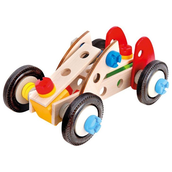 HEROS Constructor - Voiture de course a construire - En bois 100 % certifié FSC - 50 pieces - Des 3 ans HEROS Constructor - Voiture de course a construire - En bois 100 % certifié FSC - 50 pieces - Des 3 ans