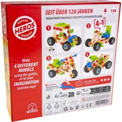 HEROS Constructor - Quad a construire - En bois 100 % certifié FSC - 110 pieces - Des 4 ans