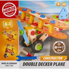 HEROS Constructor - Avion Biplan a construire - En bois 100 % certifi