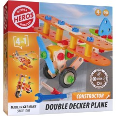 HEROS Constructor - Avion Biplan a construire - En bois 100 % certifi