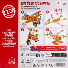 HEROS Constructor - Avion Biplan a construire - En bois 100 % certifi