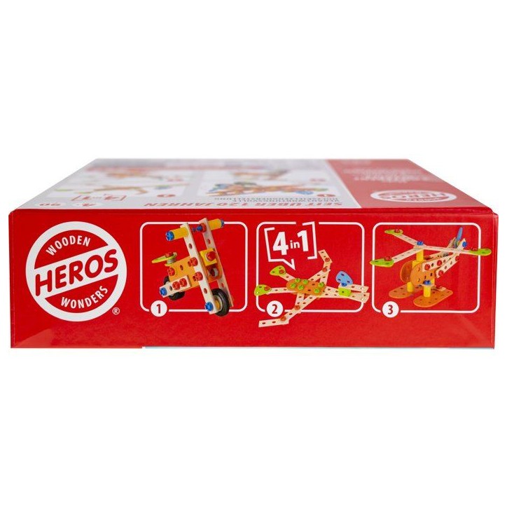 HEROS Constructor - Avion Biplan a construire - En bois 100 % certifié FSC - 90 pieces - Des 4 ans HEROS Constructor - Avion Biplan a construire - En bois 100 % certifié FSC - 90 pieces - Des 4 ans