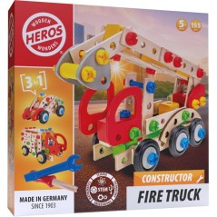 HEROS Constructor - Camion de pompier a construire - En bois 100 % cer