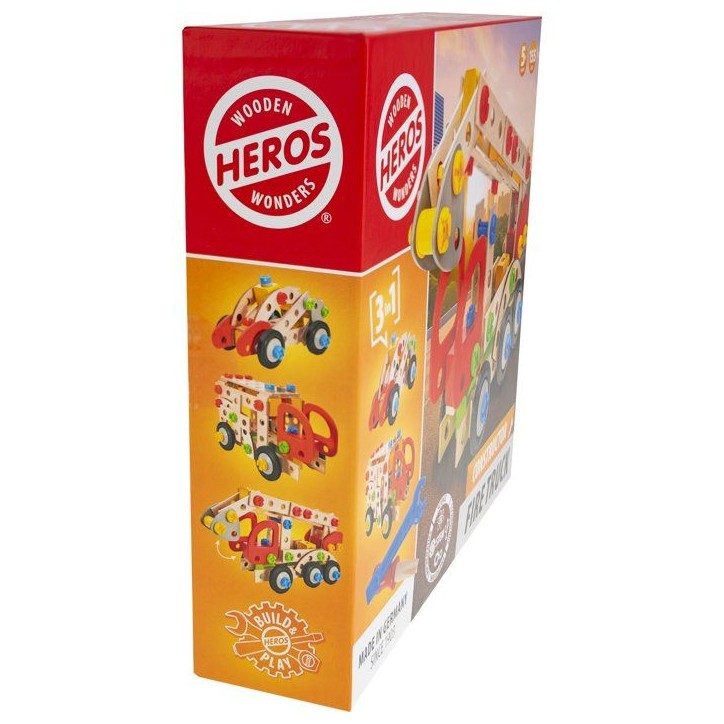 HEROS Constructor - Camion de pompier a construire - En bois 100 % certifié FSC - 155 pieces - Des 5 ans HEROS Constructor - Camion de pompier a construire - En bois 100 % certifié FSC - 155 pieces - Des 5 ans