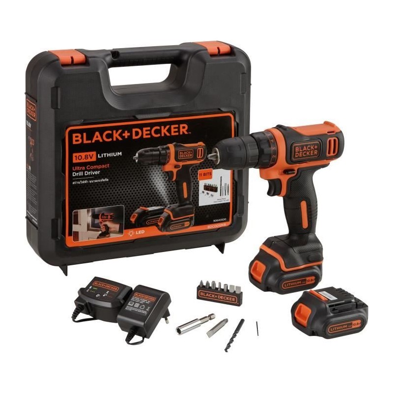 Kit visseuse sans fil - 12V - BLACK+DECKER - BDCDD12KB-QW - 2 batterie Kit visseuse sans fil - 12V - BLACK+DECKER - BDCDD12KB-QW - 2 batterie