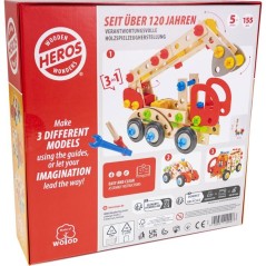 HEROS Constructor - Camion de pompier a construire - En bois 100 % cer