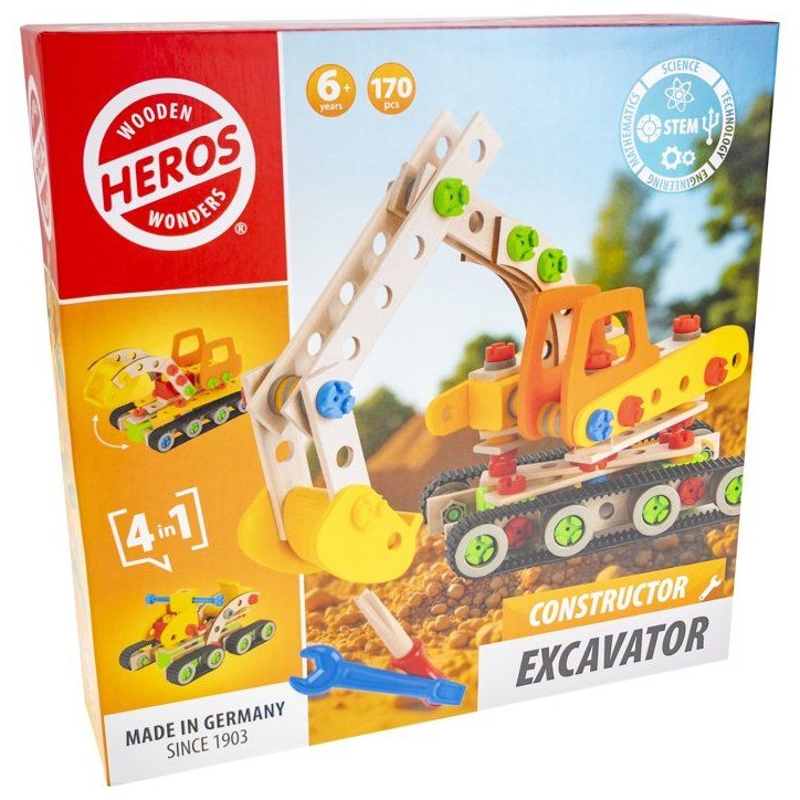 HEROS Constructor - Pelleteuse a construire - En bois 100 % certifié FSC - 170 pieces - Des 6 ans HEROS Constructor - Pelleteuse a construire - En bois 100 % certifié FSC - 170 pieces - Des 6 ans