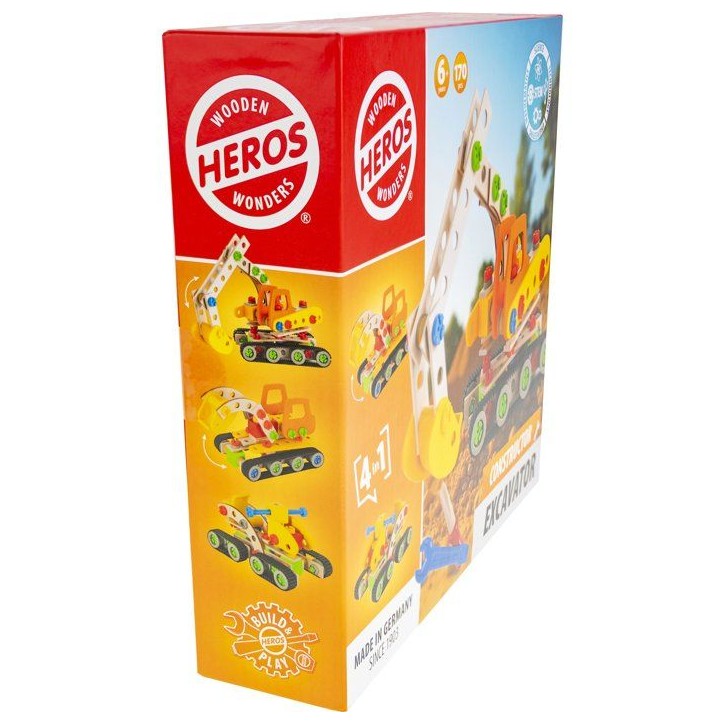 HEROS Constructor - Pelleteuse a construire - En bois 100 % certifié FSC - 170 pieces - Des 6 ans HEROS Constructor - Pelleteuse a construire - En bois 100 % certifié FSC - 170 pieces - Des 6 ans