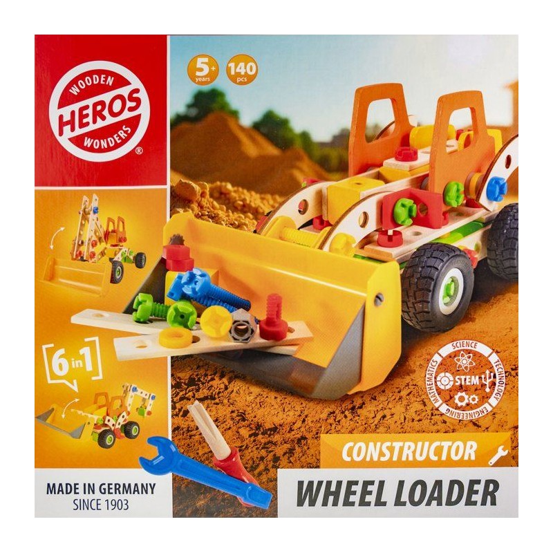 HEROS Constructor - Chargeuse sur roues a construire - En bois 100 % c